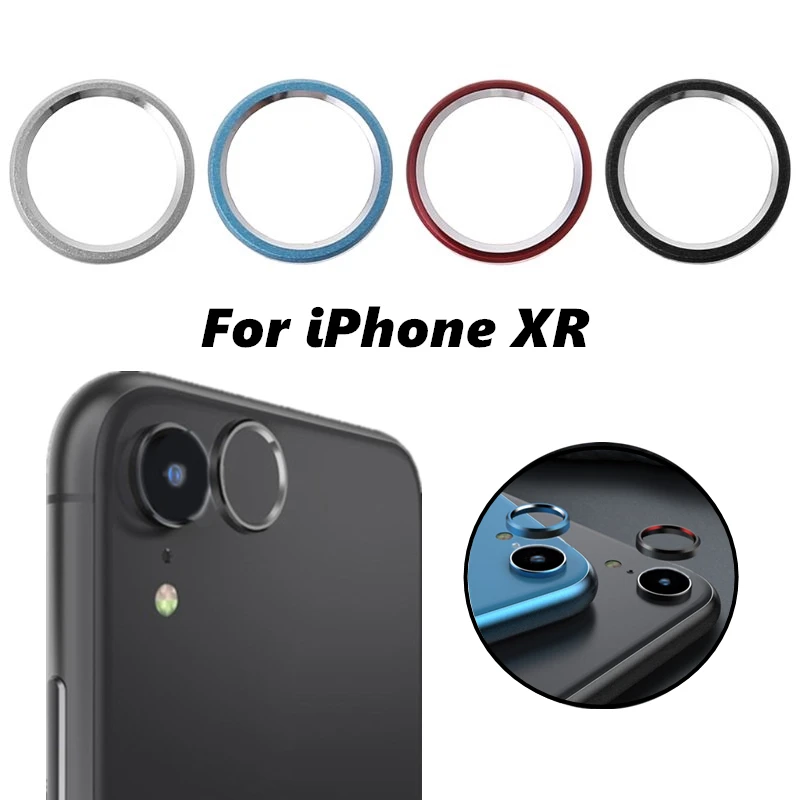 For iPhone XR Metal Rear Lens Protective Circle Ring Anti Fall Bumper Cover Back Camera Screen Protector For Apple XR iPhoneXR