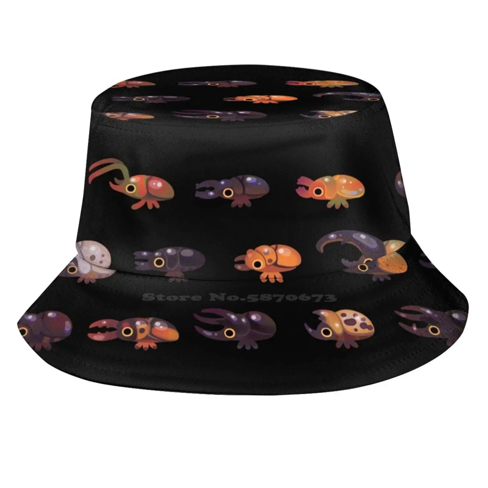 Rhino And Stag - Dark Sun Cap Fisherman Hat Bucket Hats Rhino Beetle Insect Invertebrate Arthropod Bug Cute Kawaii Animal