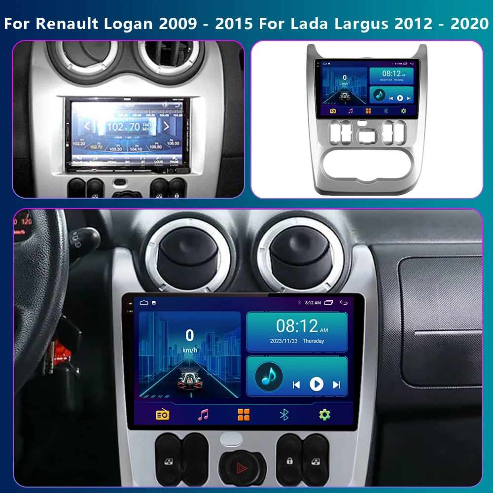 Android 14 Car Radio For Renault Logan 1 Sandero 2009-2015 Multimedia Video Player Dacia Duster GPS Carplay Navigation 4G 2Din