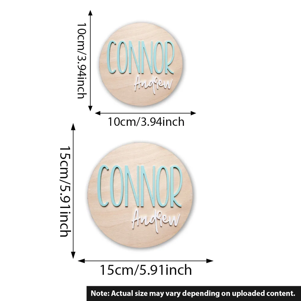 Placa de anuncio de nacimiento personalizada - Placa de nombre de bebé de madera y acrílico - Decoración de guardería