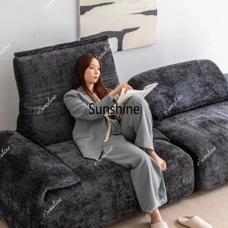 Black simple modern premium camel wool fabric sofaT*