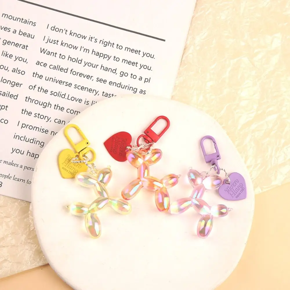 Sweet Dazzling Colors Jelly Balloon Puppy Keychain Love Pendant Dog Cartoon Puppy Pendant Korean Style Acrylic Gift