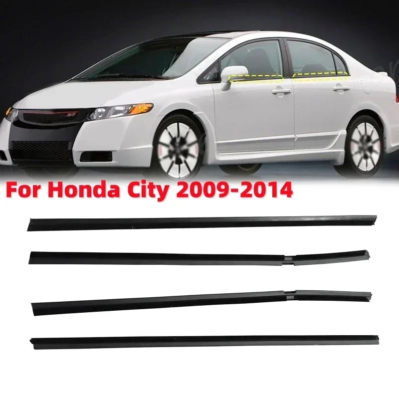 4Pcs Car Window Weather Strip Waterproof Pressure Strip Waterproof Pressure Strips for Honda City 2009-2014