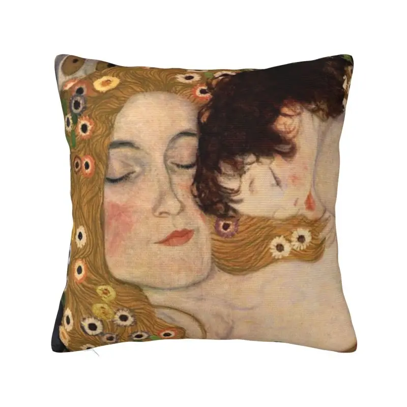 Custom The Three Ages Of Woman Pillow Case for Sofa Gustav Klimt Painting Art Nordic Cushion Cover Square Pillowcase