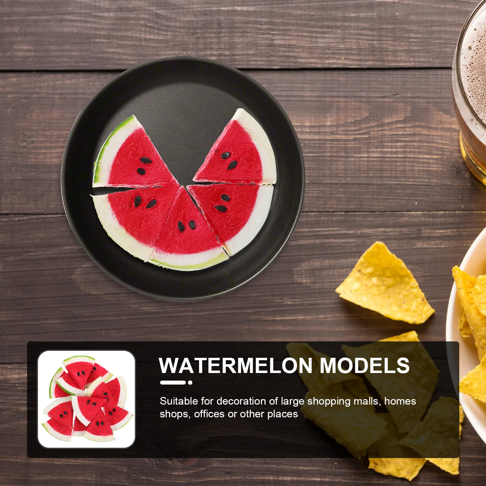 

12Pcs Artificial Watermelon Slice Creative Simulation Fruit Decoration Home Decor Photography Prop Simulation Watermelon