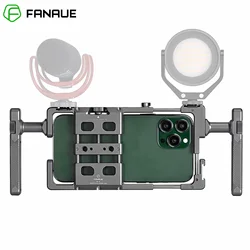 FANAUE Fotografia universal de telefone com gaiola de smartphone para iPhone 15 14 13 Samsung Huawei Xiaomi OPPO para vídeo vlogging