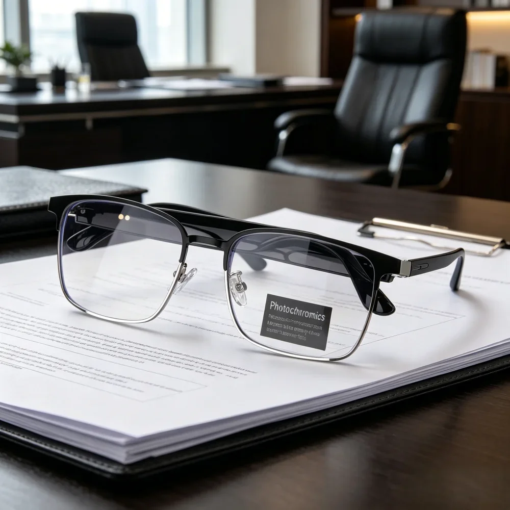 

Metal Frame Photochromic AI Smart Glasses, Multifunctional Bluetooth Headset, Hands-Free Calling for Men & Women Daily Wear