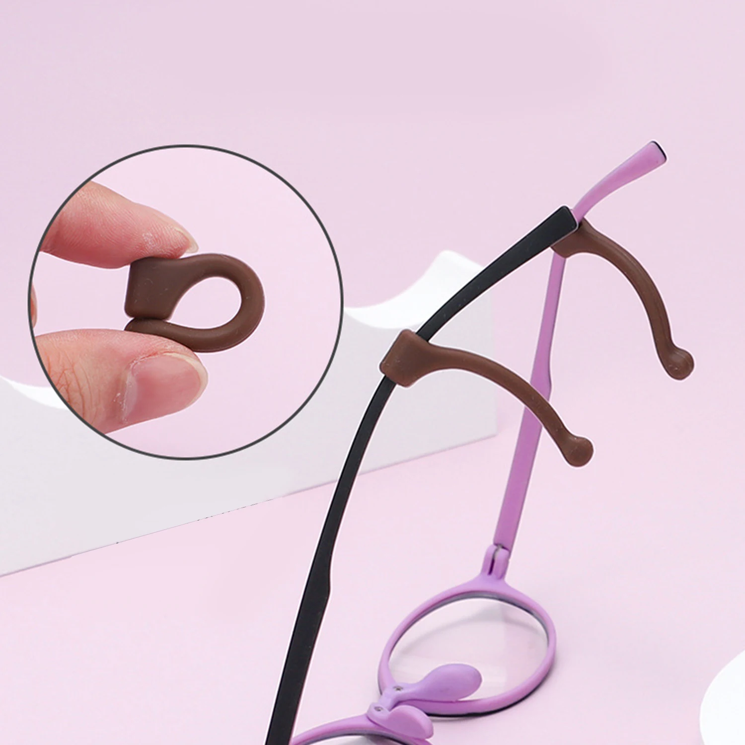 1Pair Silicone Anti-slip Ear Hook For Glasses Colored Elastic Grip Temple Tip Stoppers Holder Eyeglasses Eyewear Retainer Holder