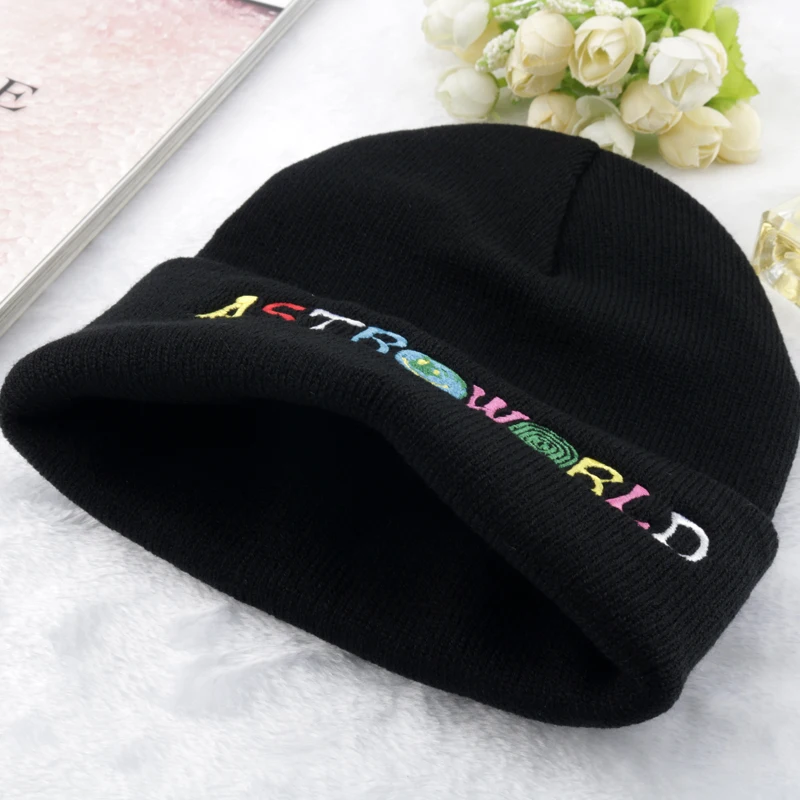 Beanie ASTROWORLD Knitted Hat Embroidery Astroworld Ski Warm Winter Unisex Skullies Beanies