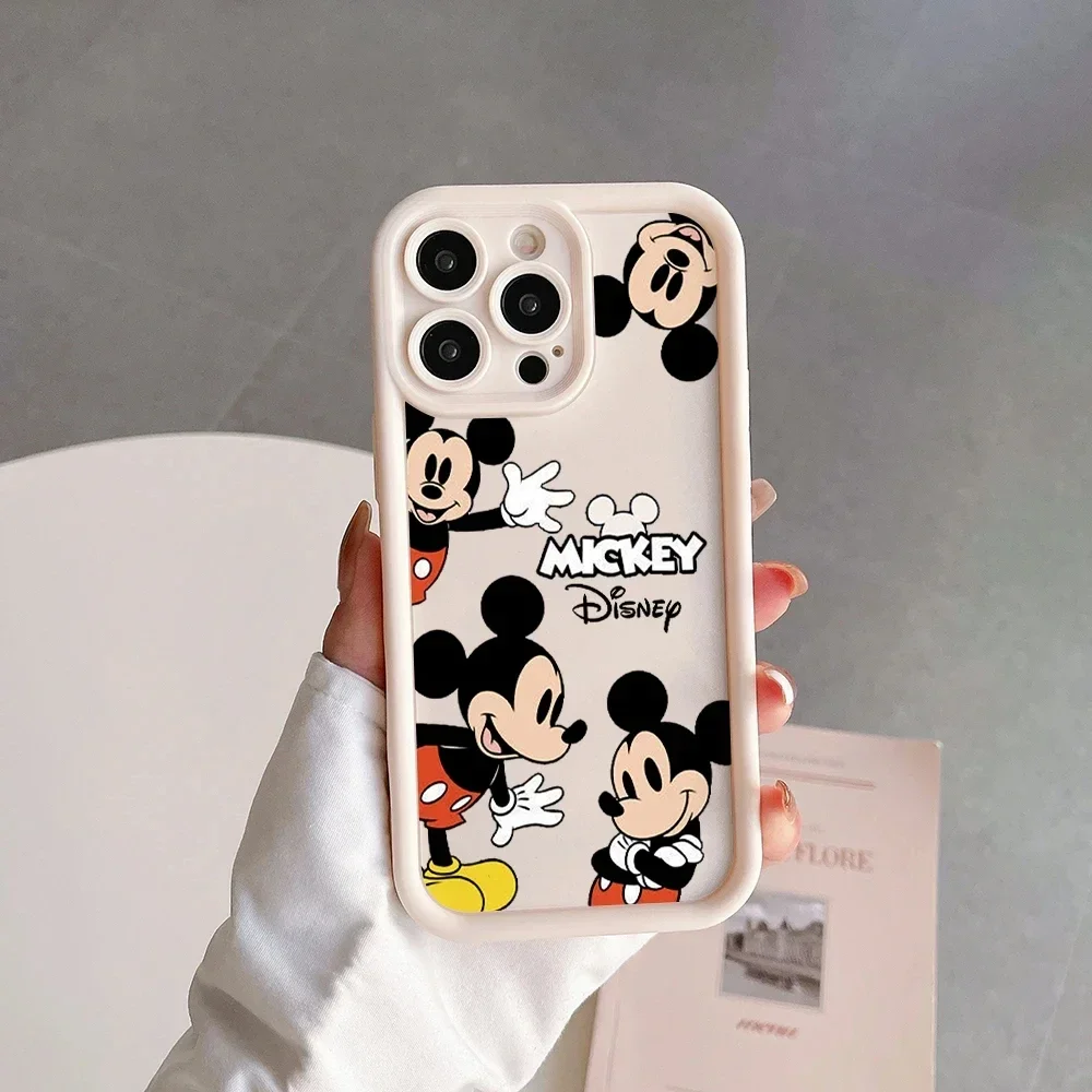 Disney Mickey Minnie Mouse Cute Siliocne Phone Case For iPhone 14 12 13 11 15 Pro Max XR XS X 7 8 Plus Shockproof Back Cover image 2
