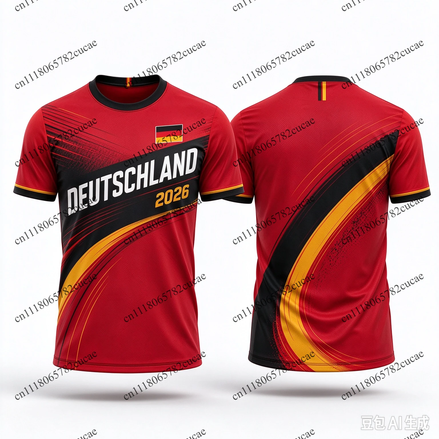 Men's comfortable football sports T-shirt, featuring the 2026 German team printed jersey