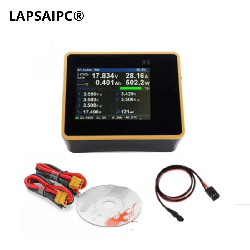 Lapsaipc for iCharger X6 800W 30A DC LCD Screen Smart Battery Balance Charger Discharger