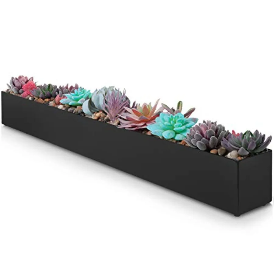

Modern Rectangle Planter Box 32 Metal Planter Ideal for Long Succulent Rectangular Box for Table or Window Sill Trough for Indo