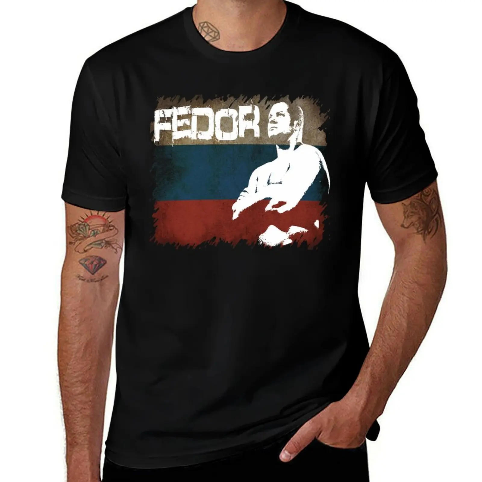 

NEW FEDOR EMELIANENKO THE LAST EMPEROR RUSSIAN FLAG T-Shirt vintage t shirts vintage graphic tee t shirts for men cotton