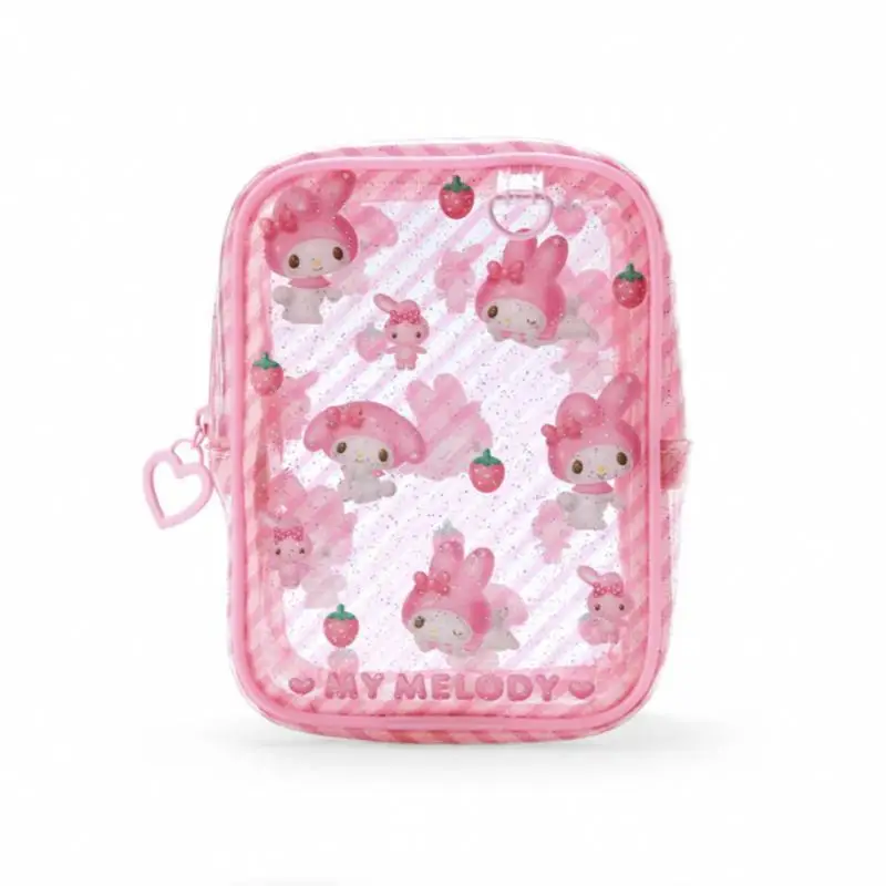 Sanrio Hello Kitty Kuromi Pvc Transparency Portable Girl Double Sided Printing Makeup Storage Coin Card Bag Children\'s Toys