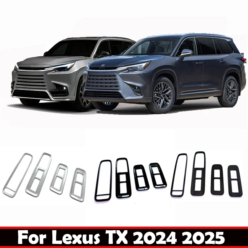 

For Lexus TX 2024 -25 TX350 500h TX500h Glass Lift Button Cover Window Rise Switch Panel Door Armrest Steel Interior Accessories
