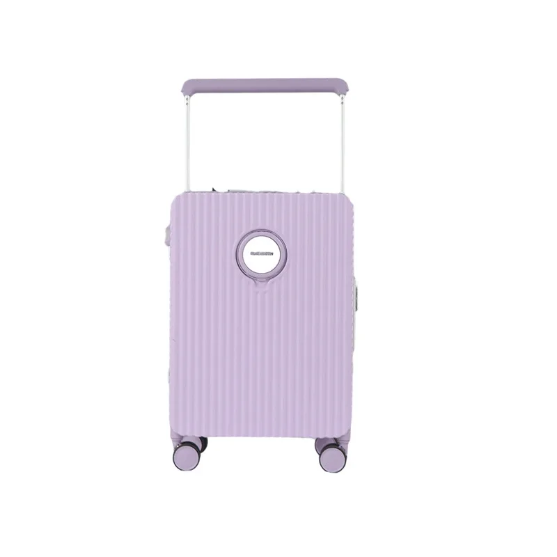 Large cup holder wide pull rod case TSA Customs lock suitcase Business travel boarding case Suitcase Trolley