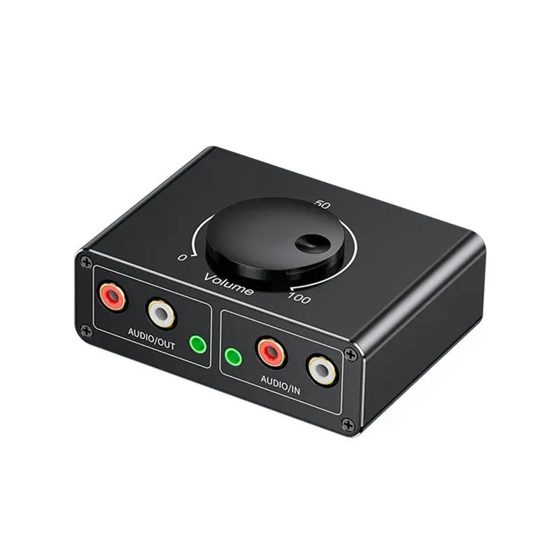 

Аудиоусилитель B68C для ноутбука/компьютера, 3,5 мм RCA 1-в-2, с регулятором громкости и переключателем включения/выключения