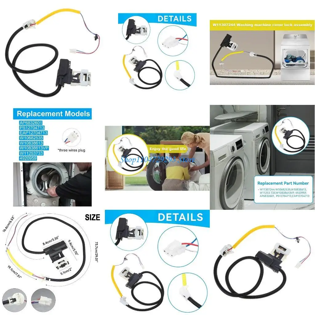 

Y2GD AP6832601 W10838613 W11307244 Washer Lid Lock Switchs Washing Machine Lid Latchs