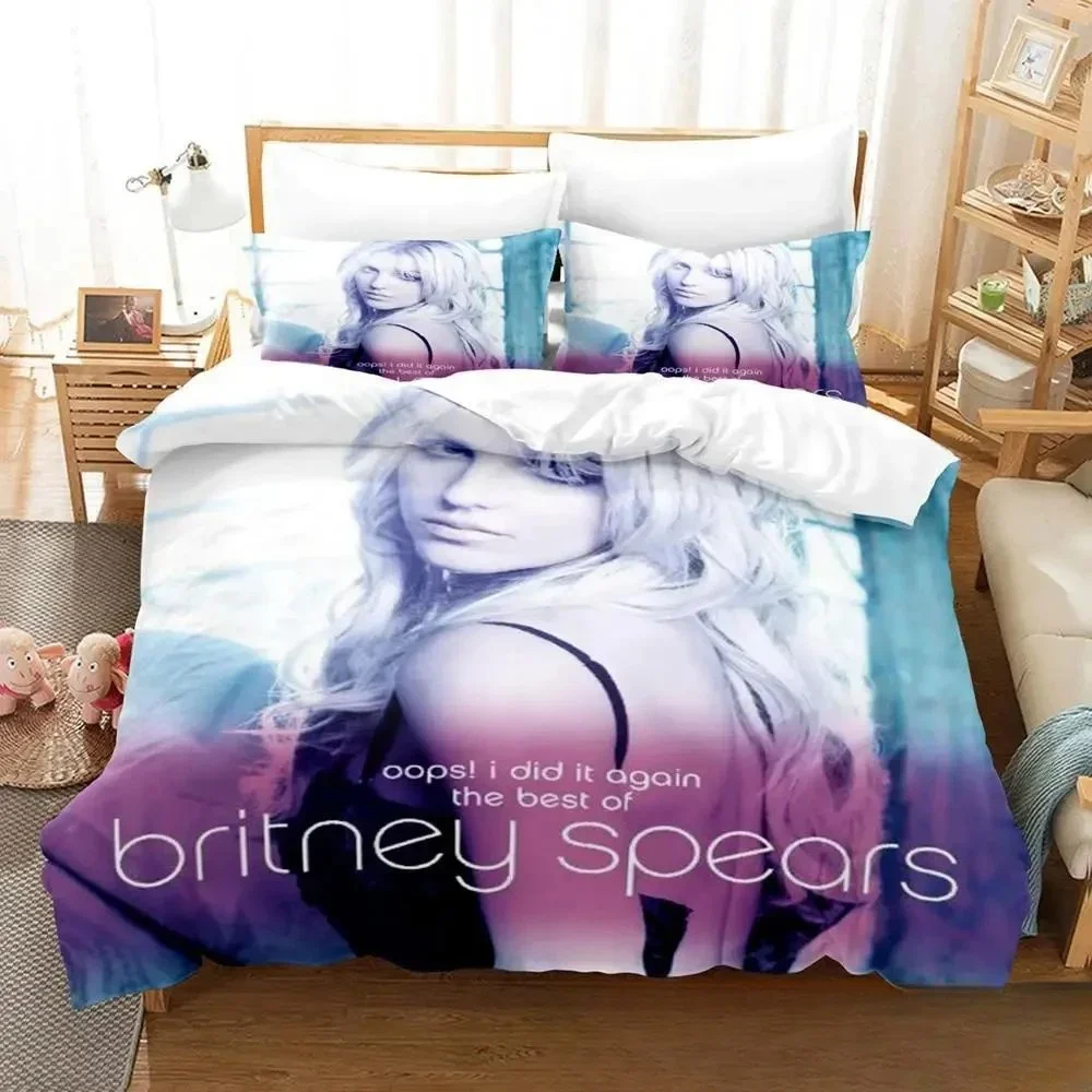 New 3D Printed Singer B-Britney Spears Bedding Set Boys Girls Twin Queen King Size Duvet Cover Pillowcase Bed boys Adult Bedroom