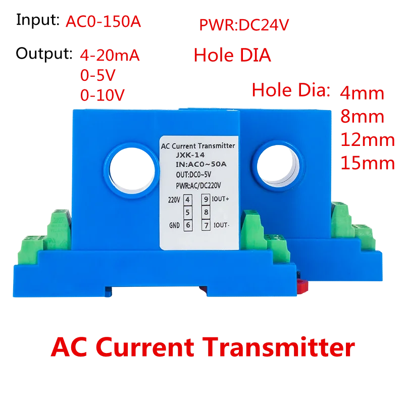 

Раздельный Датчик тока холла, аналоговый преобразователь тока, переменный ток 10 А 20 А 30 А 50 А 100 А 150 А вход 0-5 в 4-20 мА