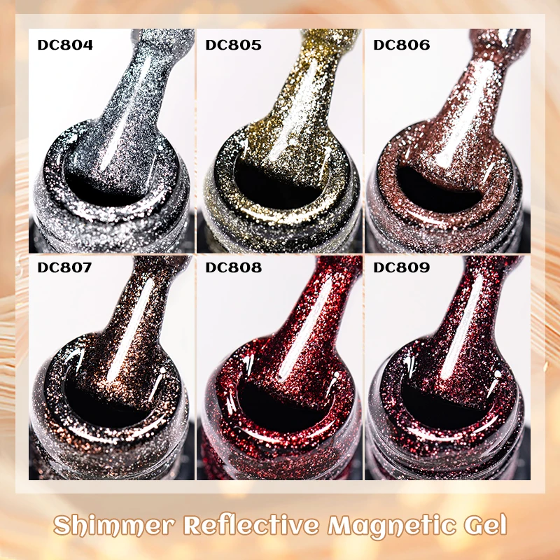 7ml 쉬머 반사 고양이 마그네틱 젤 매니큐어 세미 퍼머넌트 실버 골든 컬러 글리터 네일 젤 UV 젤 네일 아트 끄기