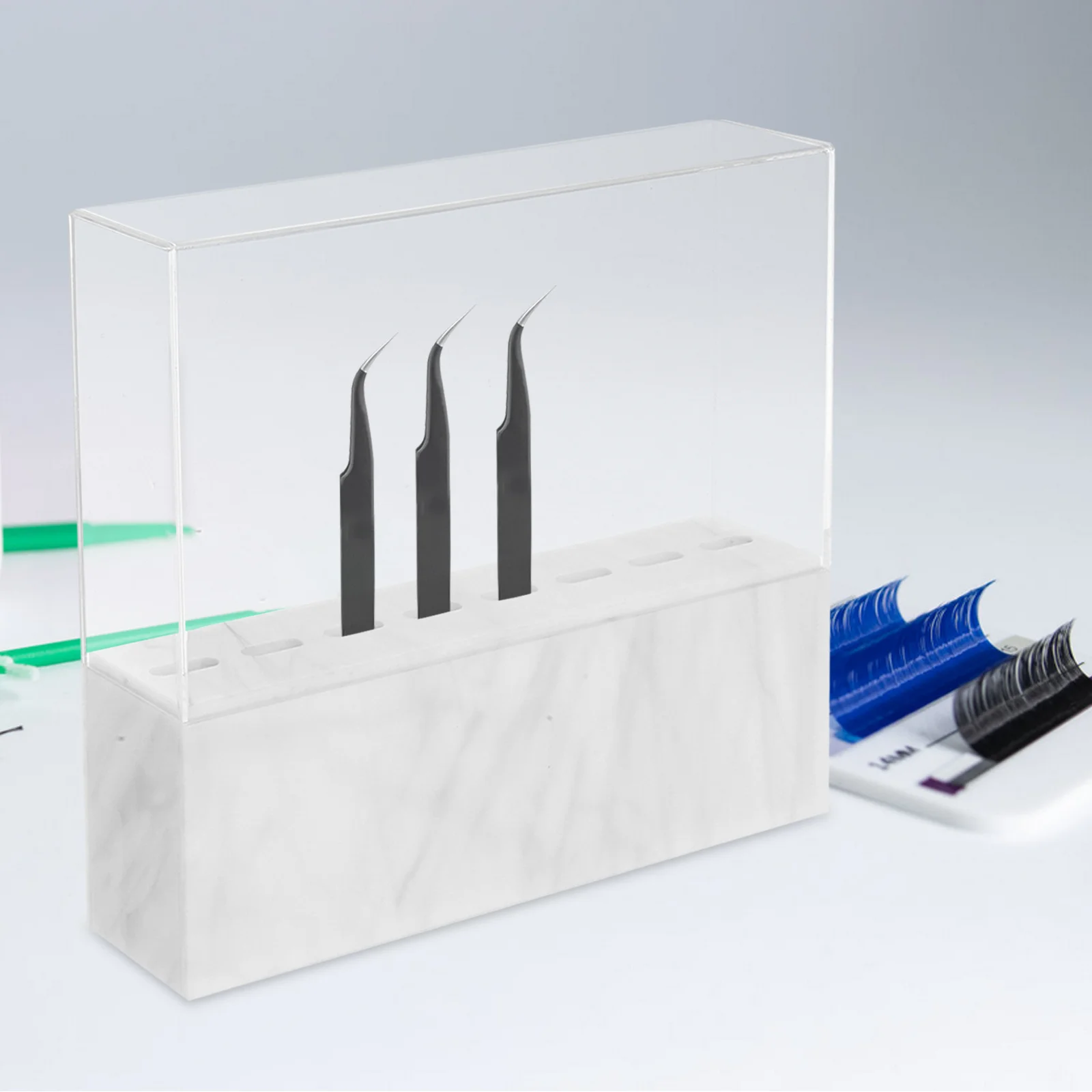 ملاقط رمش رف منظم ماكياج الاكريليك لصالون التجميل تخزين عرض موقف الحاجب لاش أداة حامل #4