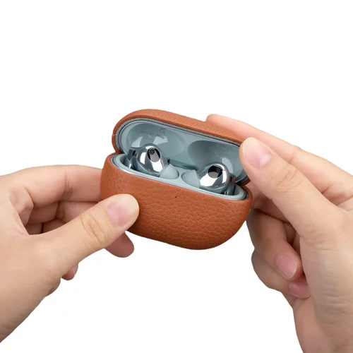Imagen 2 del producto Para HUAWEI FreeBuds Pro 4 Funda de cuero fundas de auriculares de negocios para FreeBuds Pro 3 generación funda para auriculares Fundas MagSafe
