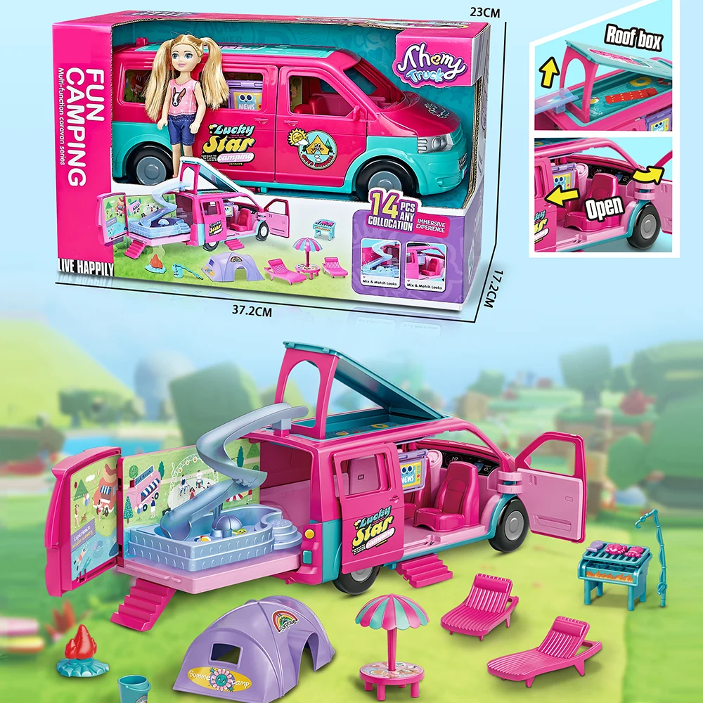 

Игровой домик для молодежи, автомобиль для пикника, модная кукла, автобус, набор игрушек, многофункциональный уличный спортивный автомобиль на колесах, подарок на день рождения, Рождество