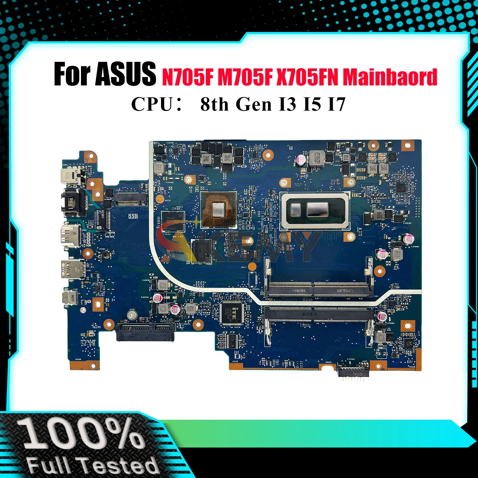 

X705FN Laptop Motherboard For ASUS VivoBook X705F N705F M705F X705FN Notebook Mainboard With I3 I5 I7 CPU tests OK fast shipping