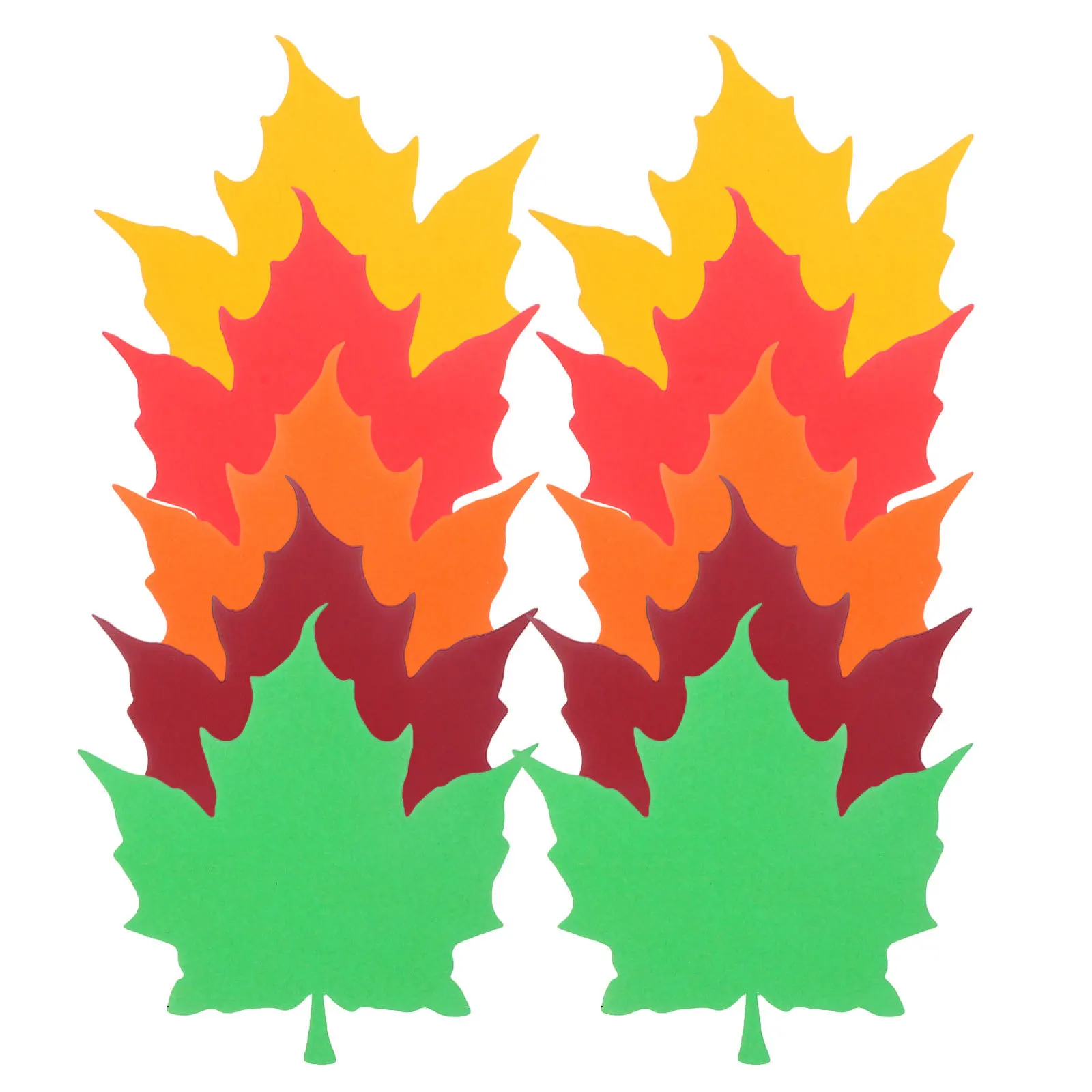 150Pcs Maple Leaves Cutouts Paper Vibrant Fall Leaf Craft Cards for Thanksgiving Bulletin Board Decor Classroom Wall Sticker