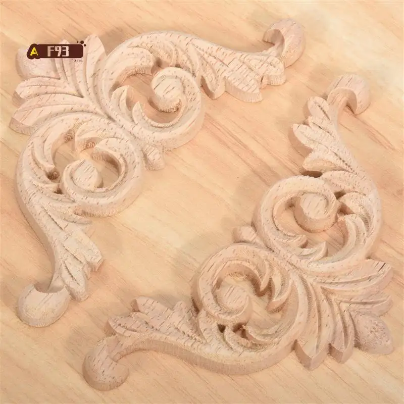 

AF93-10 Pcs Wood Carving Decal Wood Carved Mouldings Corner Applique Home Door Decor Wood Carving For Door Cabinet Windows