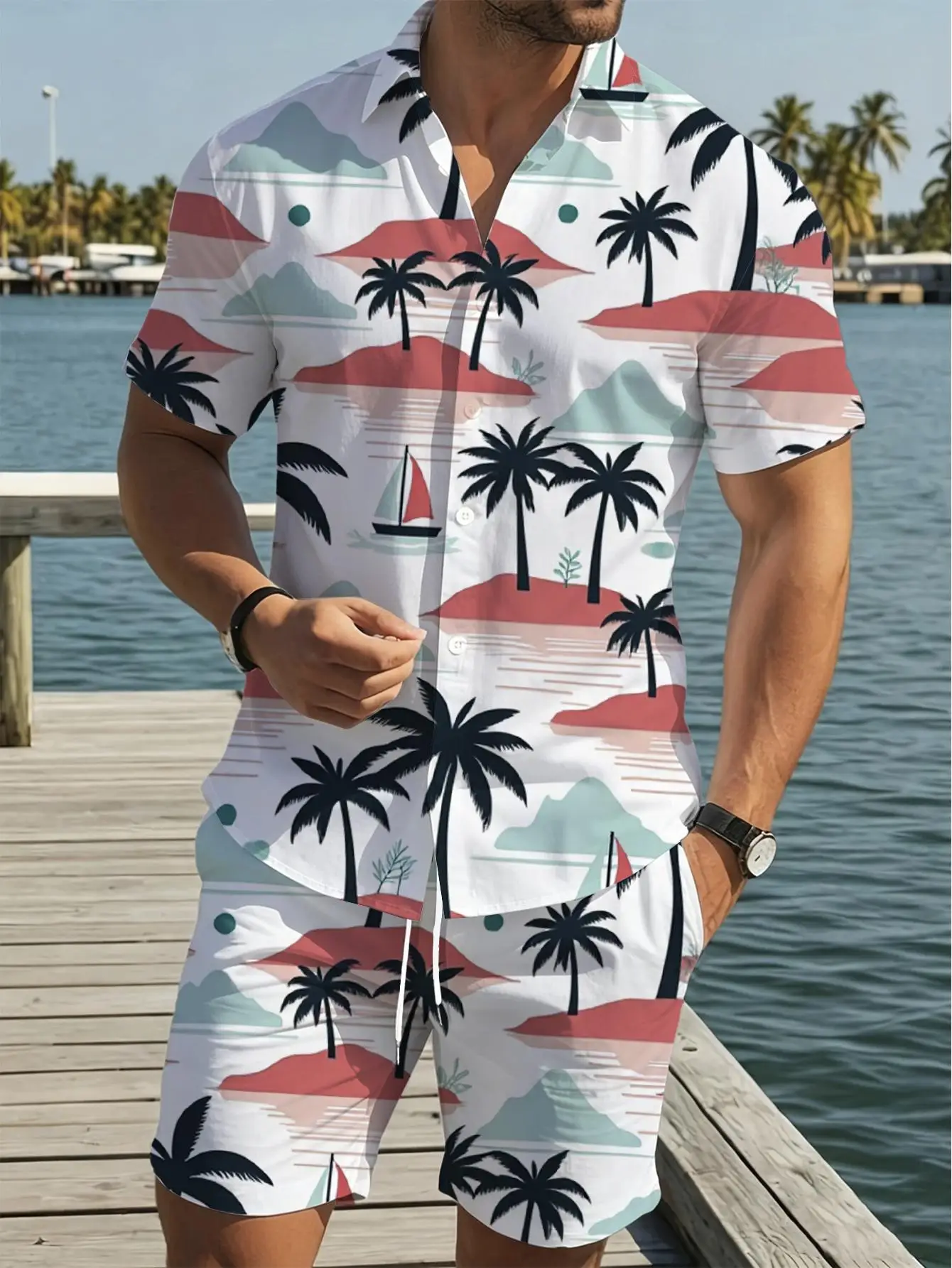 Men's Shirt Sets 2026 Spring/Summer jogging set men's chandals sports two-piece Suit for man 3D Printed Graphic Tracksuit men