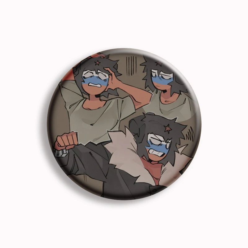 Pin de botón de Fanart humano de dibujos animados creativos, insignia de broche de Anime divertido para mochila, decoración de joyería, regalo de colección para fanáticos, 58mm