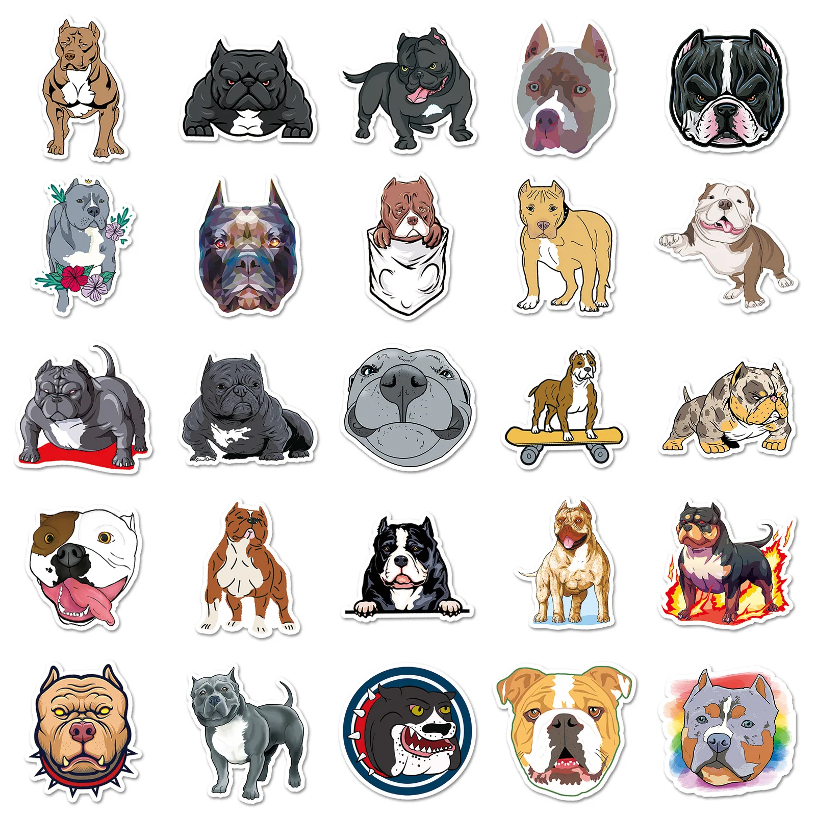 50PCS Amerikaanse bully pitbull Bully Hond Leuke Hond Hond Decoratie Water Cup Mobiele Telefoon Case Gitaar iPad Waterdichte Sticker kinderen Speelgoed
