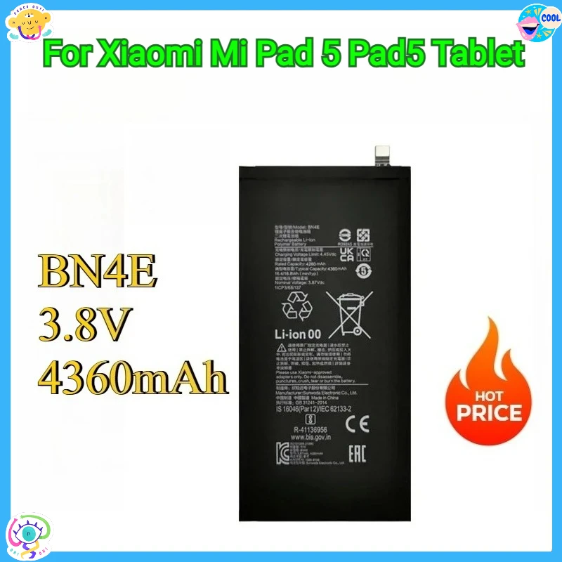 

New BN4E 4360mAh Battery For Xiaomi Mi Pad 5 Pad5 Tablet