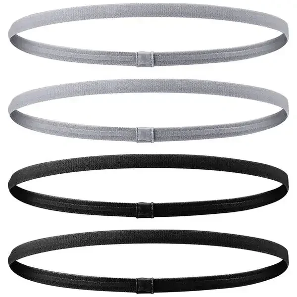 4 Pieces Thickened Non-Slip Elastic Sports Headband Headbands Sports Headbands and Sweatbands for Men and Women