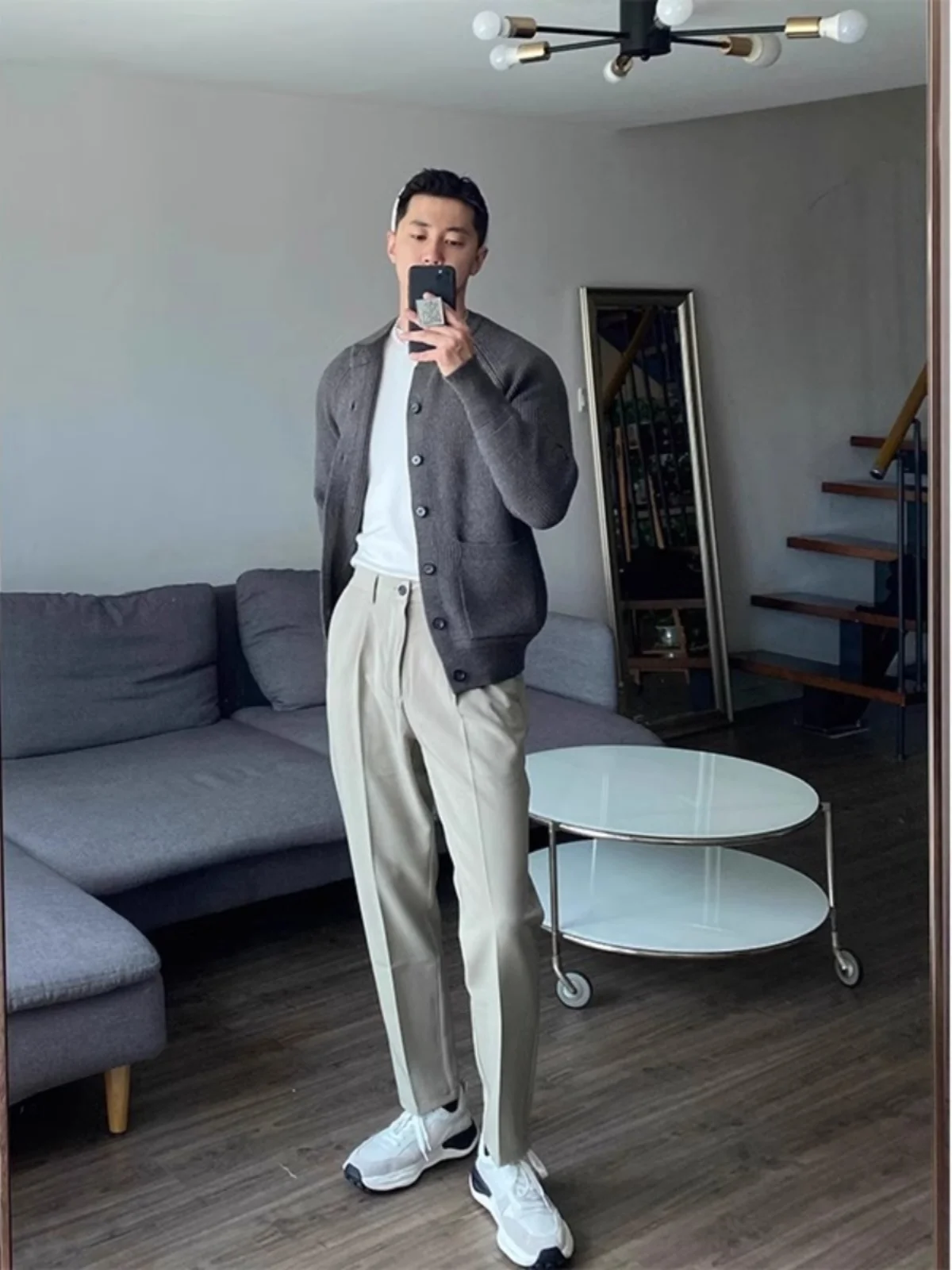 

Simple Knitted Cardigan Men's Casual Retro Trendy Long Sve Youth Active Sle Color East Gate Sweater Jaet for Men