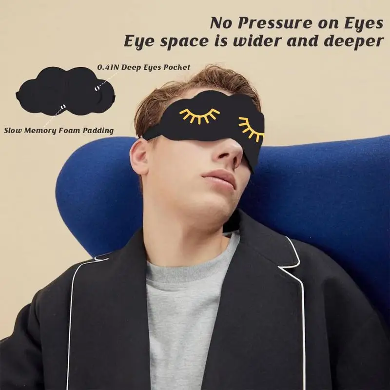 Pliegues ciegos para dormir en forma de nube 3D, cubierta de ojos ciega, pliegues ergonómicos para dormir, cubierta de dormir multifuncional para acampar