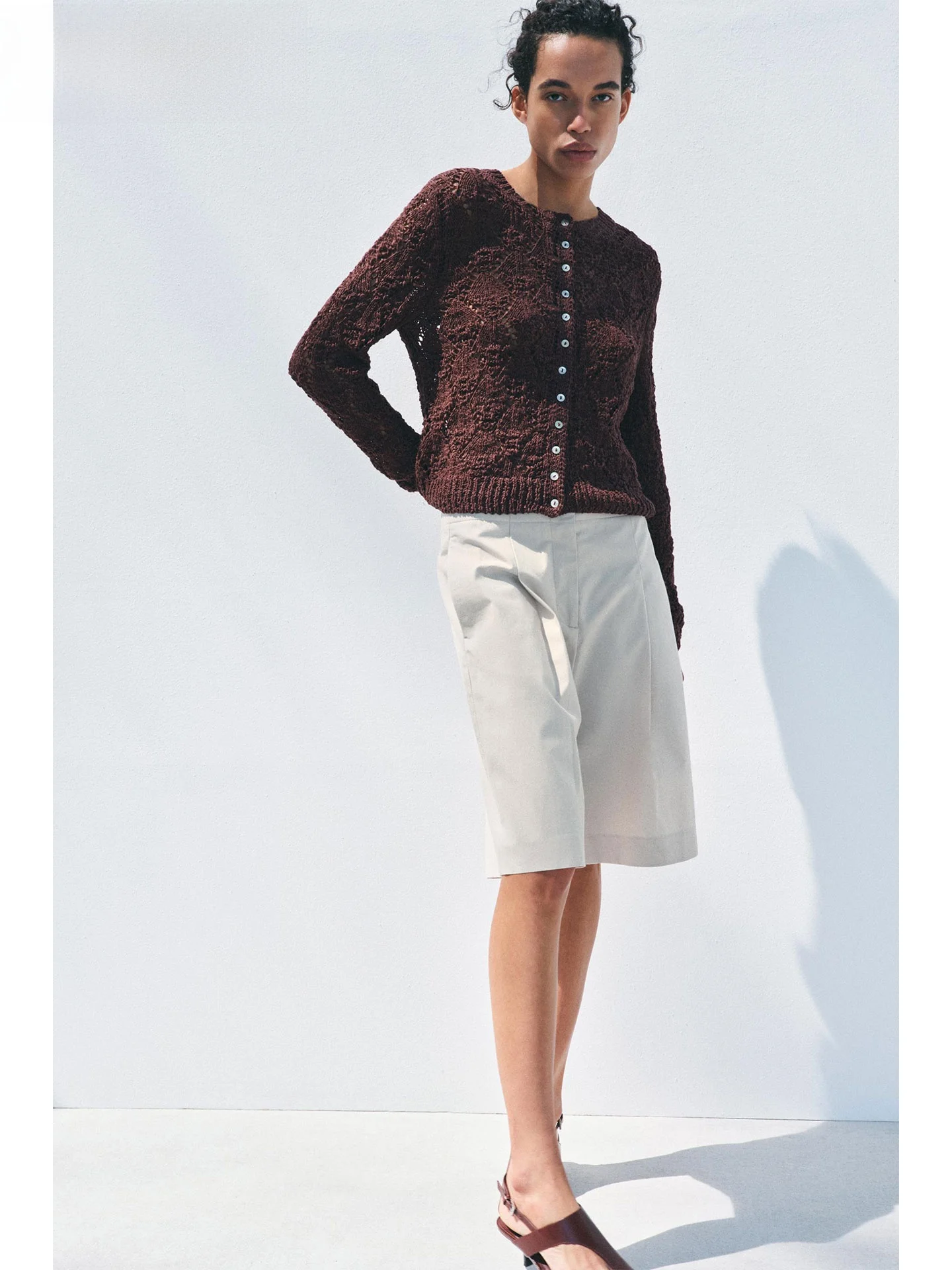 ZAPRHA Verão 2025 Tricotado Longo Sve redondo Ne Botão Único Bordado Me Outerwear Simples Ele Casual Cartão Feminino...