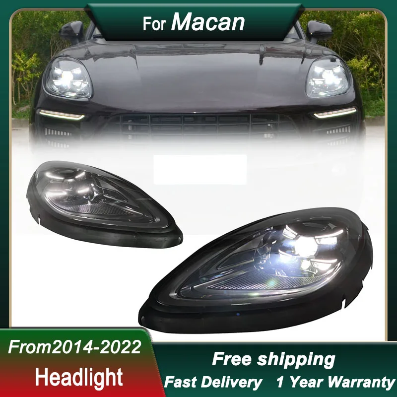 Car Head lamp for Porsche Macan 14-22 new style full LED Headlight DRL Dynamic Signal Head Lamp Bi Xenon Beam Headlamp Accembly