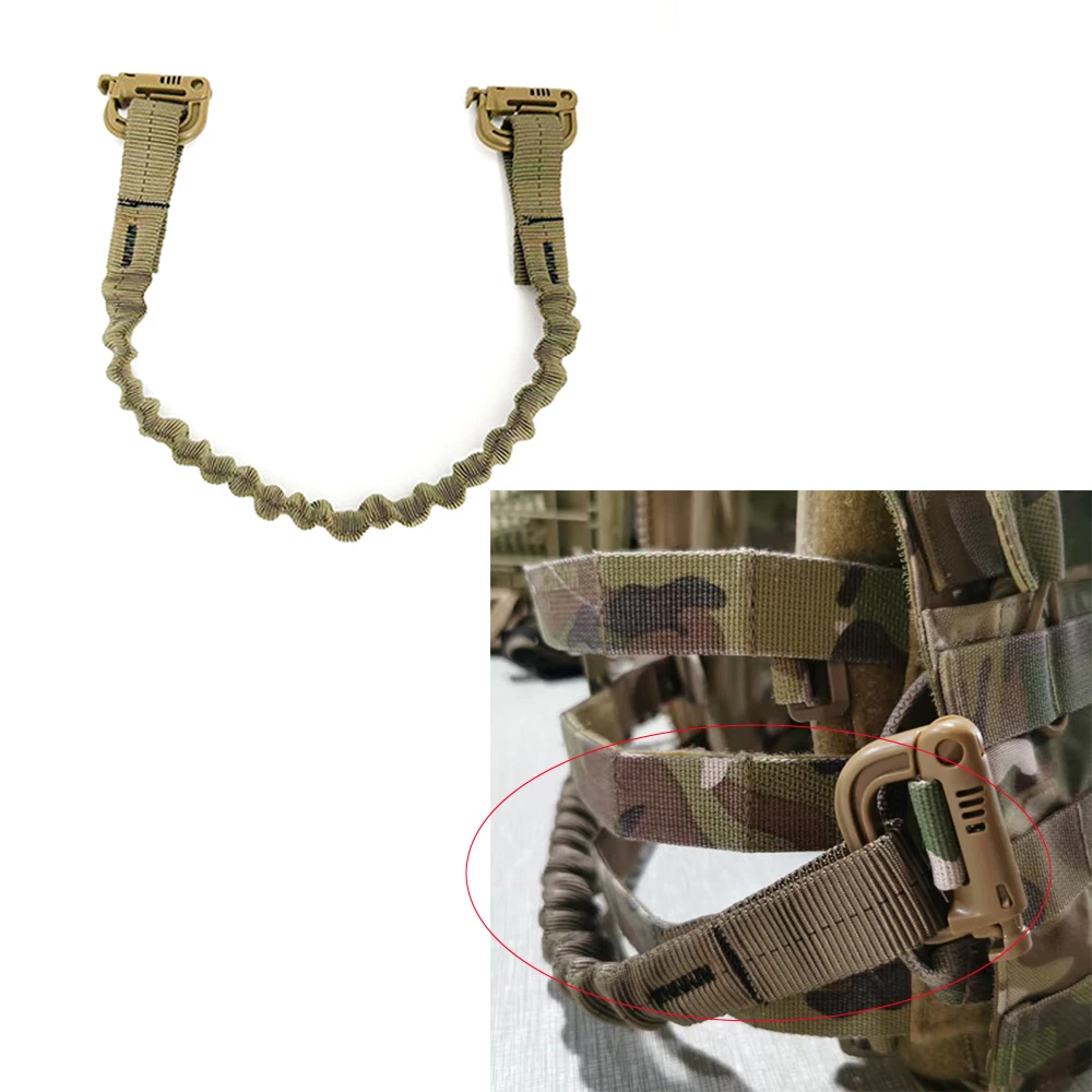 屋外戦術多目的ダブルバックル弾性ロープ固定リング固定スリング