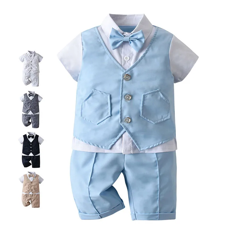 

Boys Kids Waistcoat Wedding Clothes Set Toddler Formal Dress Suit Child Shirt Pants Baby Gentlemen Outfit