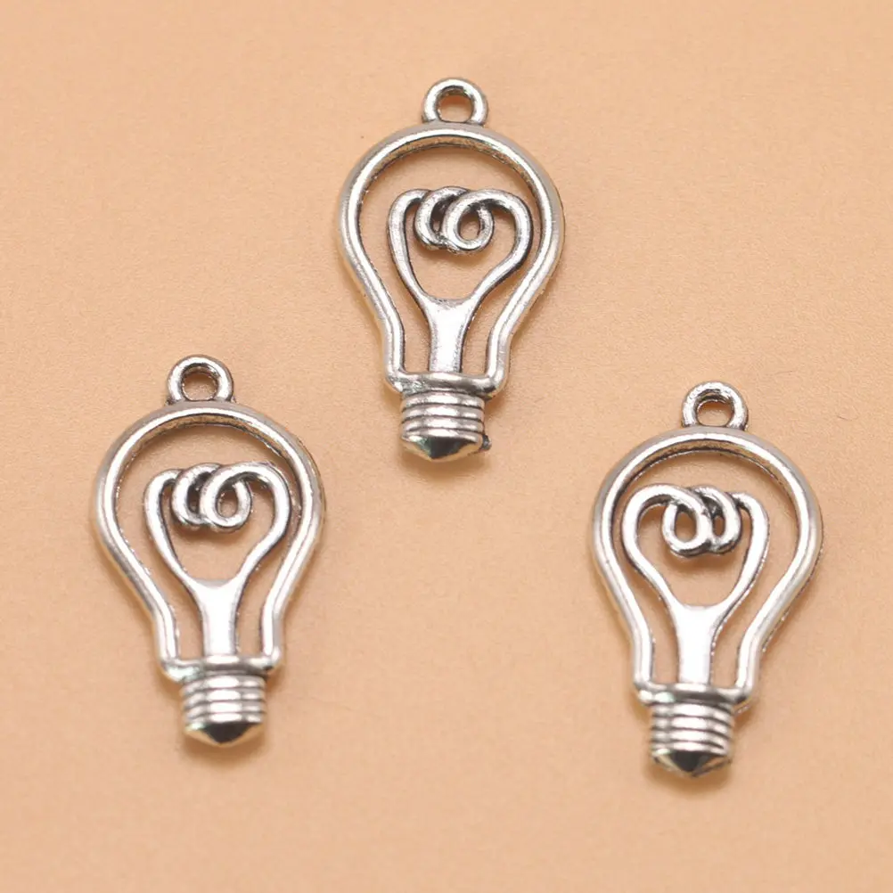 

100 шт. подвесок-шаров из сплава, полых, в форме лампочек, винтажные, для изготовления ювелирных изделий своими руками, аксессуары для ожерелий, браслетов, подвесные украшения