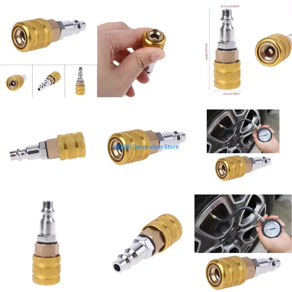B0KC Upgraded Air Chuck Car Motocycle Inflation Nozzle Tire Inflation Devices Accessories Quality Stainless Steel & Copper