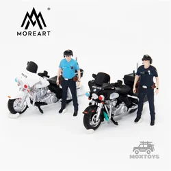 TIME MICRO MoreArt1:64 Police Motorcycles with Figure set White / Black