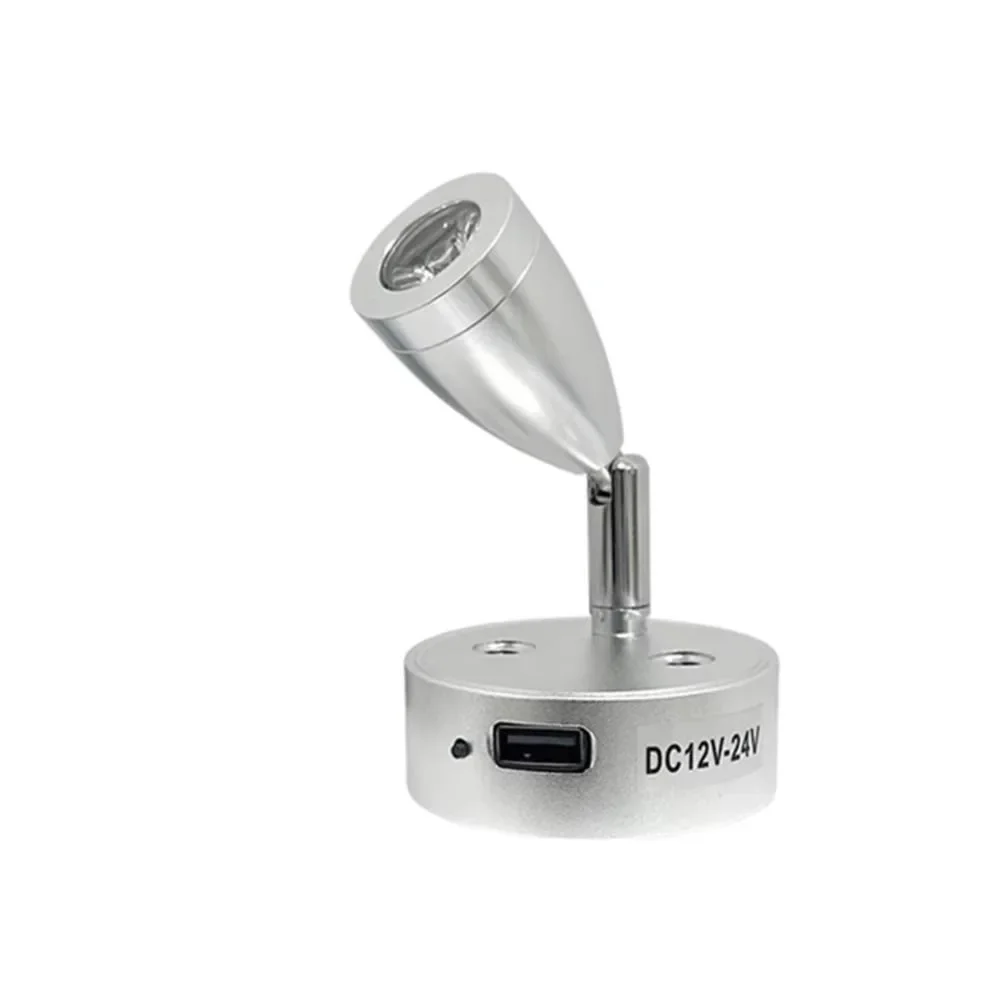 Spot Lighting USB Powered LED Reading Light 3 W LED Bedside Lamp RV Light Interior Lighting 12-24 V Boat Light Boat Interior