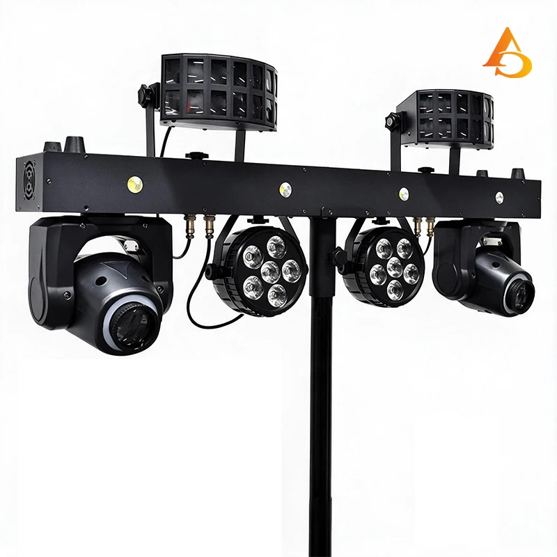 2x30W Spot Moving Head + 6x5W Par + 10W RGBW Butterfly Strobe 4in1 Ständer DJ Disco Effekt Bühnenbeleuchtung DMX Musik Nachtclub – Detail 3