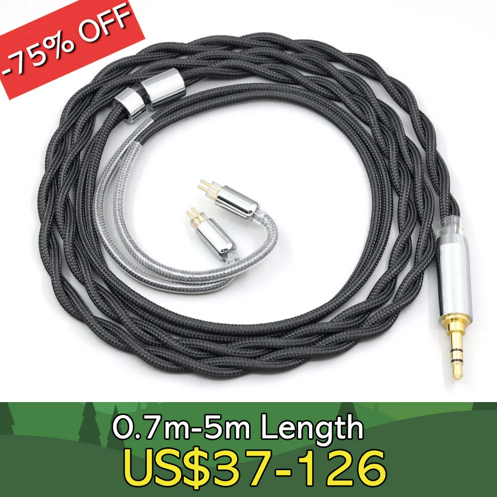 

Nylon 99% Pure Silver Palladium Graphene Gold Shield Cable For 0.78mm 2pin BA W4r UM3X UM3RC JH13 High Step LN008307