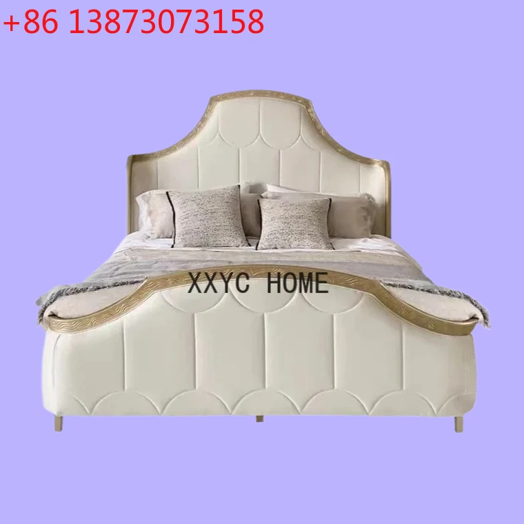 

Solid Wood Bed High-End Princess Bed Beech Double Marriage Bed Modern Simple Soft Bag